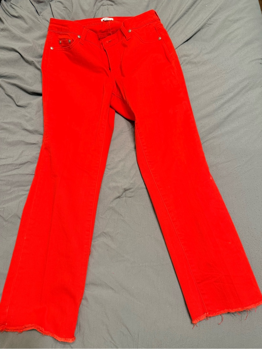 crown & ivy Red High-Rise Jeans